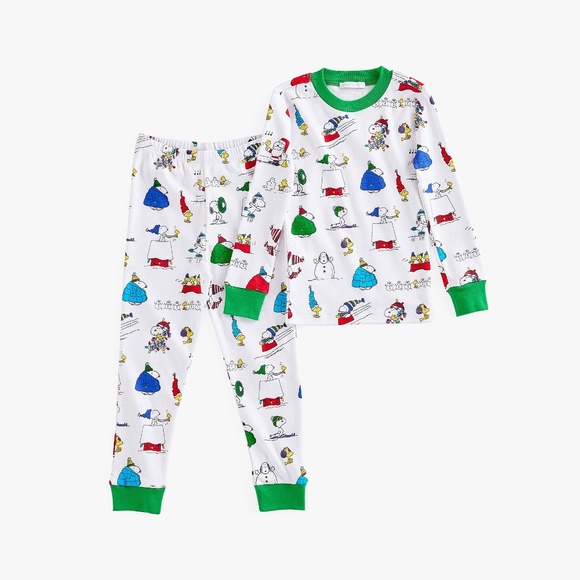 Peanuts® Snoopy® Holiday Kids Organic Cotton Pajama Set - PBK - Picture 3 of 8